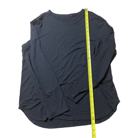 Eileen Fisher Tencel Fine Jersey Crew Neck Basic Length Top Black Size Large* - Picture 3 of 5